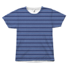 Blue Striped Denim Shirt All Over T-Shirt